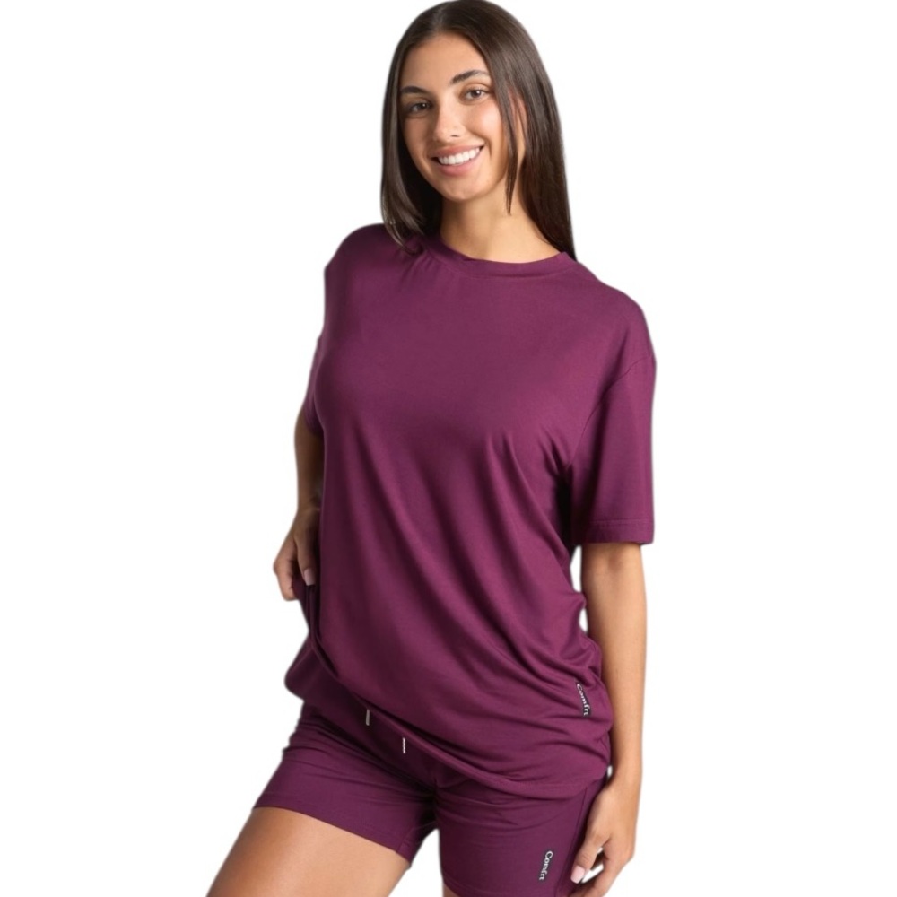 NWT COMFRT Cloud Lounge Plum Limited Edition Short Sleeve Tee Shirt Size Medium